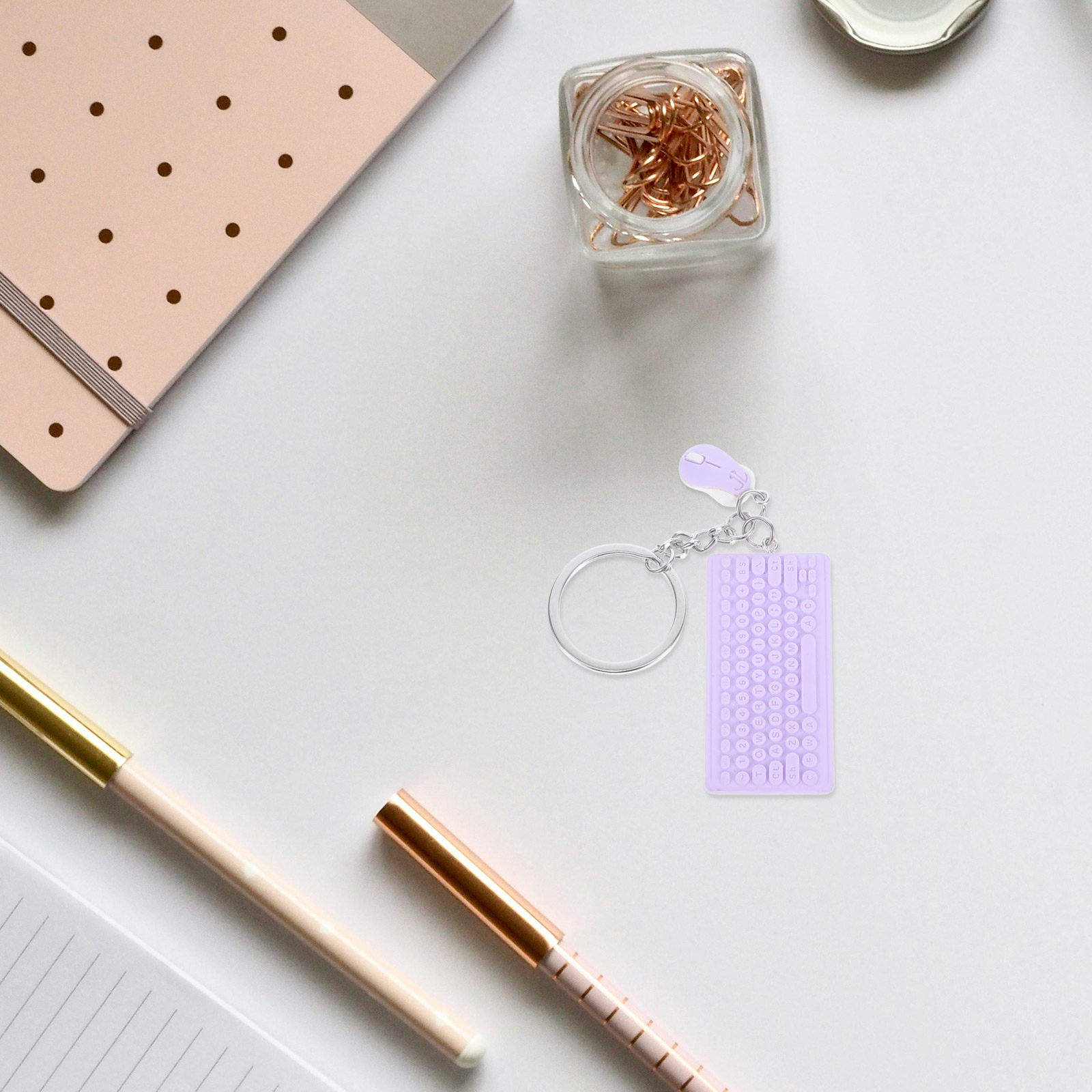 Tech Keychain Accessories - Mini Klavye ve Mouse Anahtarlık, Sırt