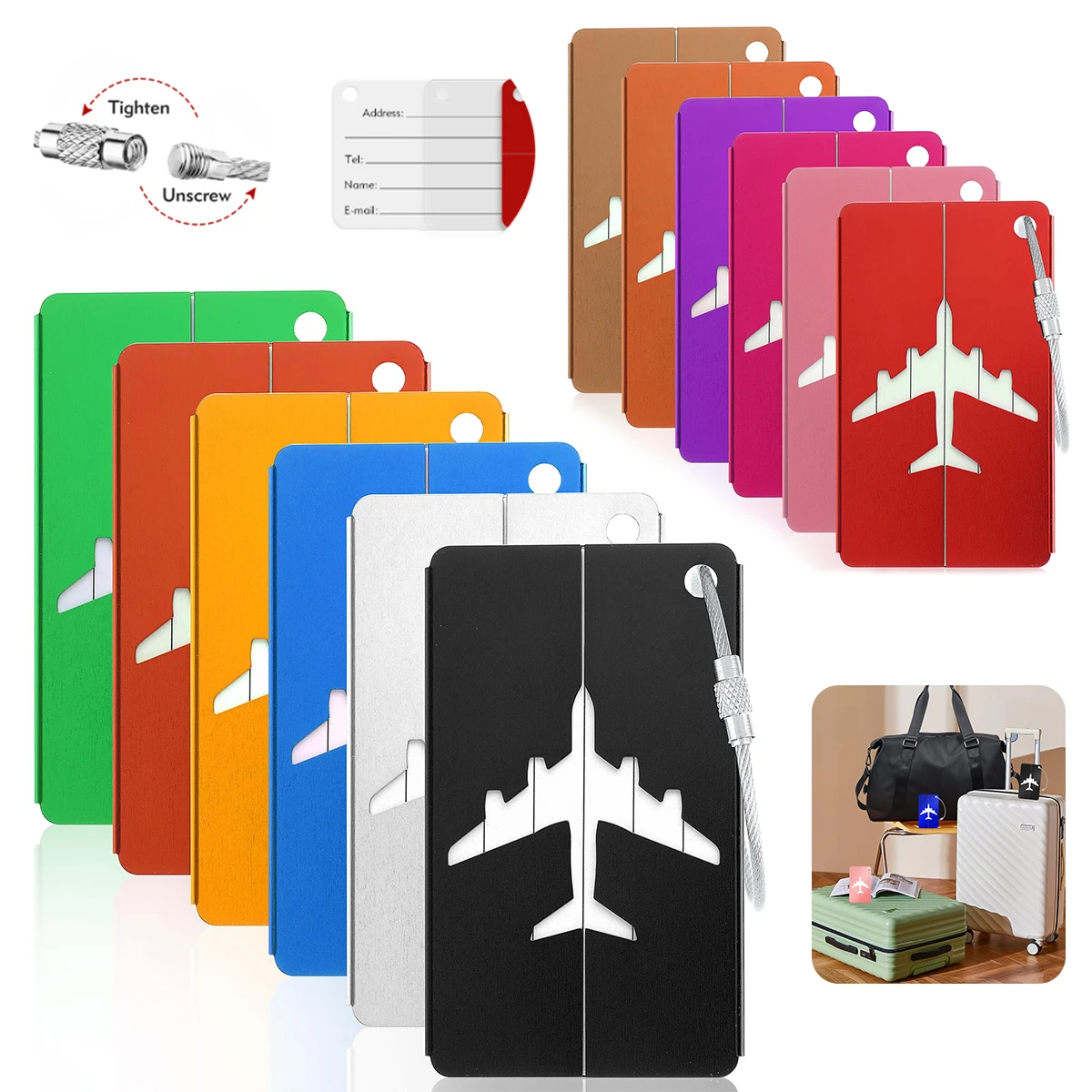 Tech Accessories Travel - Alüminyum Alaşımlı Seyahat Bagaj Etiketi Asılı